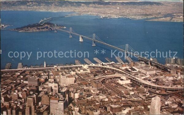 San Francisco California Fliegeraufnahme mit Bay Bridge