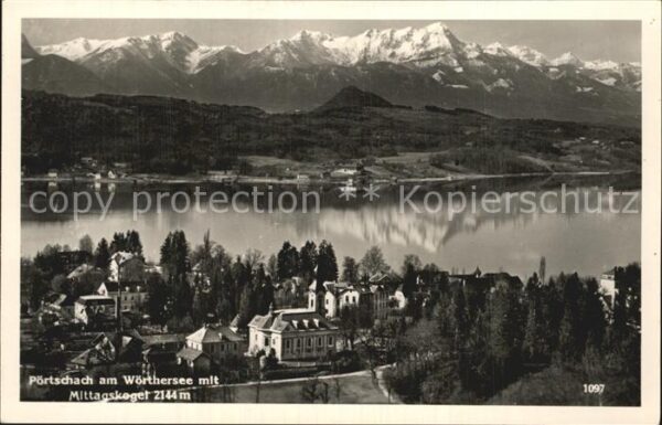 Poertschach Woerthersee Fliegeraufnahme mit Mittagskogel