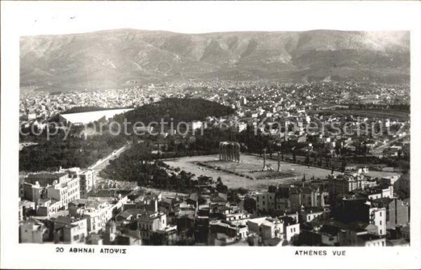 Athenes Athen alte Tempel-Säulen Fliegeraufnahme