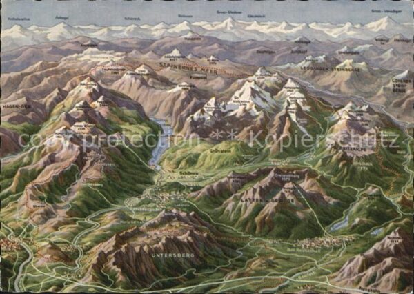 Berchtesgaden Reliefkarte Berchtesgadener Land