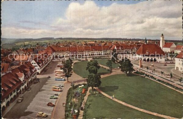 Freudenstadt Unterer Markt mit Stadt und Rathaus