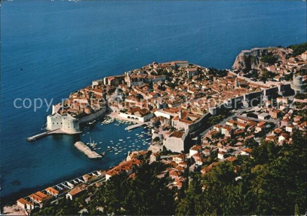 Dubrovnik Ragusa Fliegeraufnahme mit Hafen Altstadt