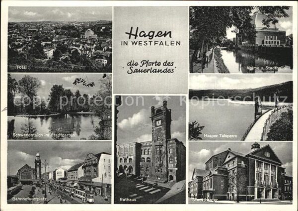 Hagen Westfalen Stadthalle Hasper-Talsperre Rathaus Bah