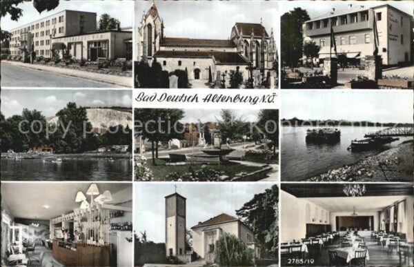 Bad Deutsch-Altenburg Teilansichten Kirche Restaurant Donau