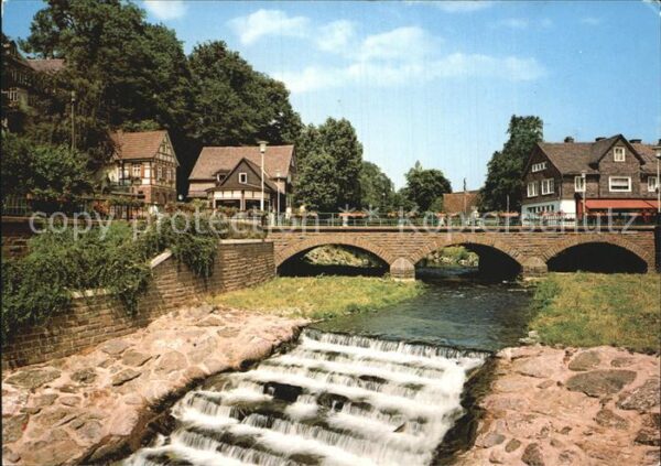 Bad Berleburg Partie an der Odeborn Wehr Brücke