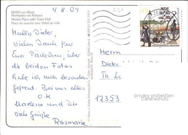 Bonn Rhein Marktplatz mit Rathaus – Bild 2