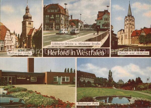 Herford Kirche Brücke Münster Abteihaus Park Ha