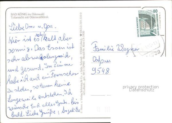 Bad Koenig Odenwald Teilansicht mit Odenwaldklinik Fliegera – Bild 2
