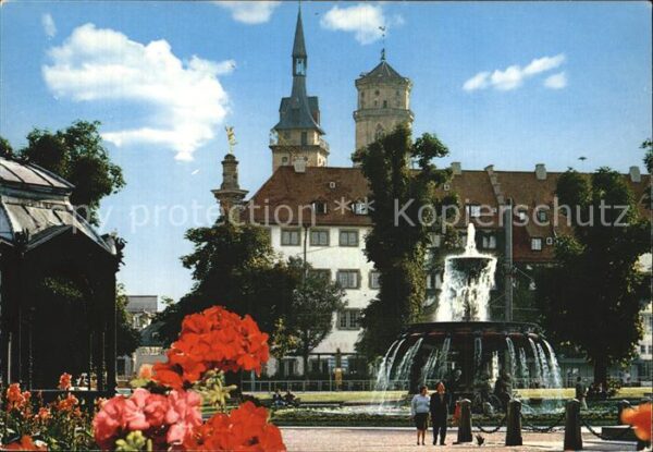 Stuttgart Schlossplatz mit Pavillon Brunnen