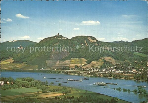 Petersberg Koenigswinter Blick über den Rhein Drachenfels Rhöndo