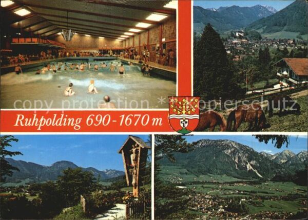 Ruhpolding Gesamtansicht mit Alpenpanorama Ponys W