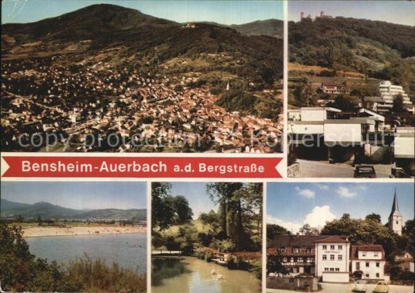Auerbach Bergstrasse Ortsansichten Luftkurort Fliegeraufnahm