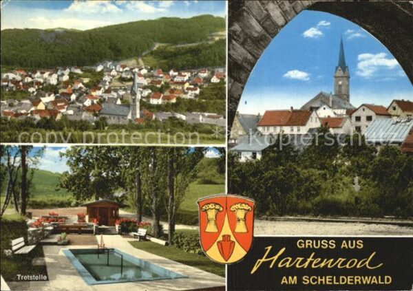 Hartenrod Gladenbach Ortsansicht mit Kirche Wassertretstelle