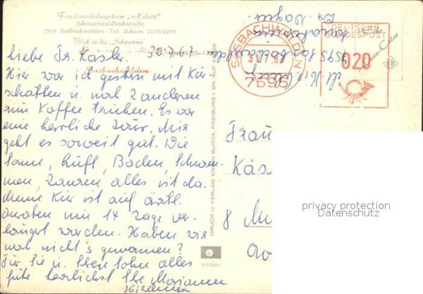 Sasbachwalden Familienerholungsheim Hohritt Blick in – Bild 2