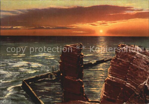 Helgoland Abendstimmung an der Langen Anna Steilk