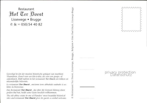 Bruges BRUGGE Belgie Restaurant Hof Ter Doest Gastraum mit K – Bild 2