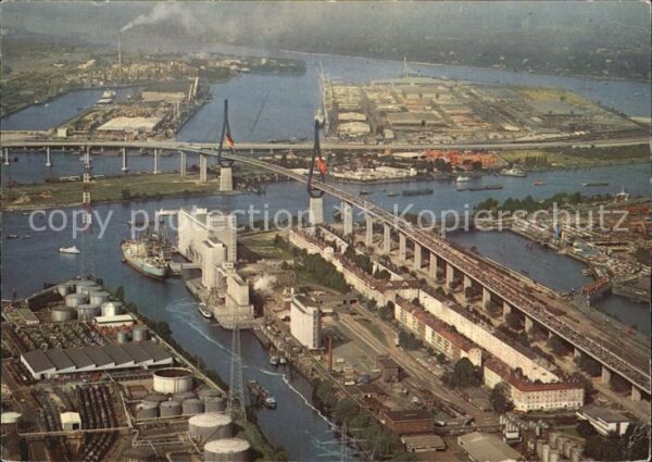 Hamburg Köhlbrandbrücke Fliegeraufnahme