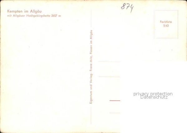 Kempten Allgaeu Gesamtansicht mit Hochgebirgskette – Bild 2
