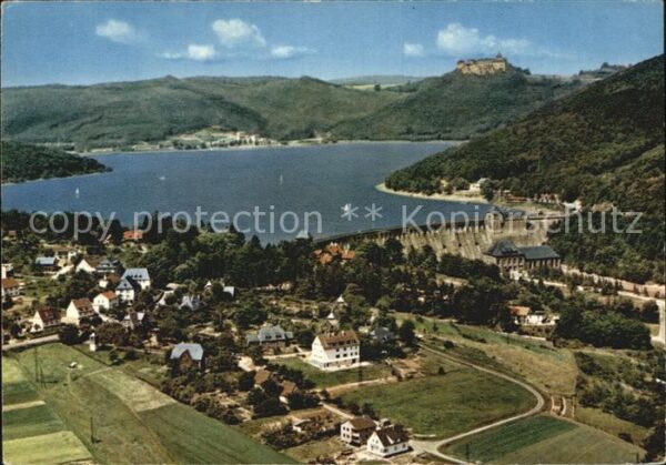 Edersee Fliegeraufnahme Sperrmauer und Schloss