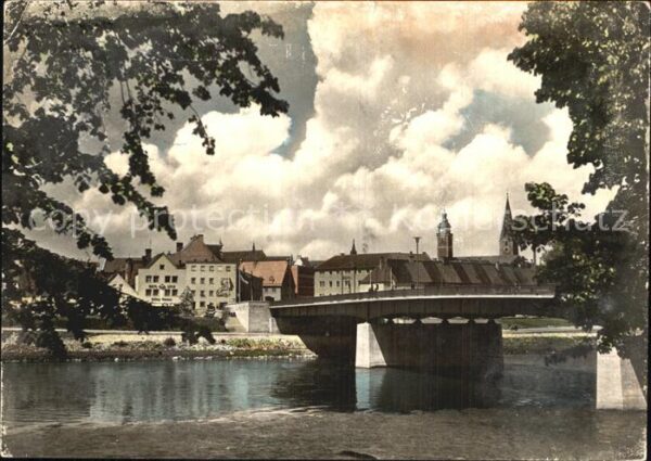 Ingolstadt Donau Blick über die neue Donaubrücke