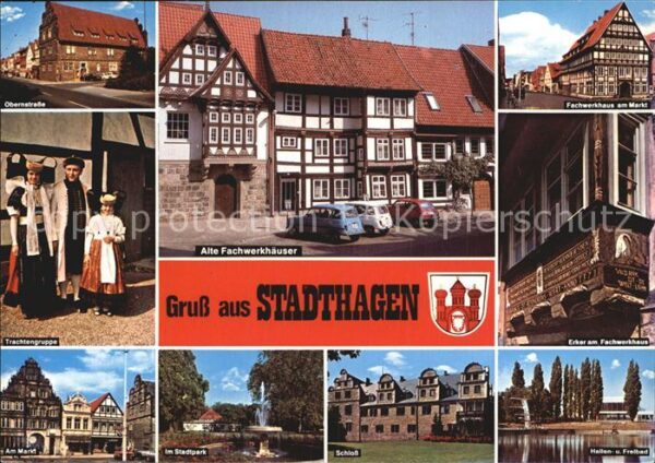 Stadthagen Trachtengruppe Erker Fachwerkhaus Schlo
