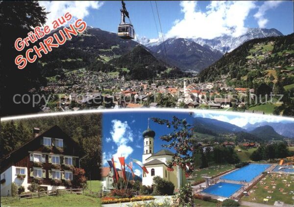 Schruns Vorarlberg Kirche Luftseilbahn Schwimmad