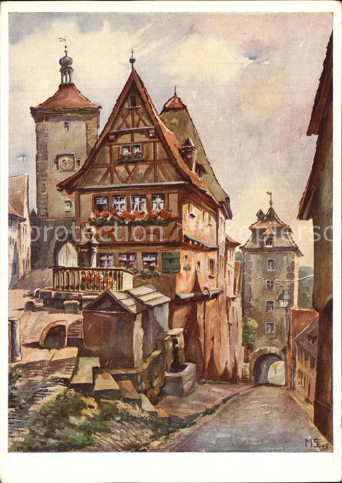 Rothenburg Tauber Plönlein nach einem Original-Aquarell v