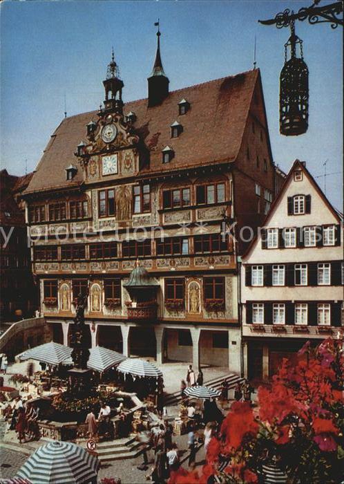 Tuebingen Marktbrunnen Rathaus