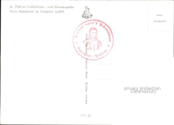 Passeier A. Hofers Gedächtnis- Hauskapelle Sandw – Bild 2