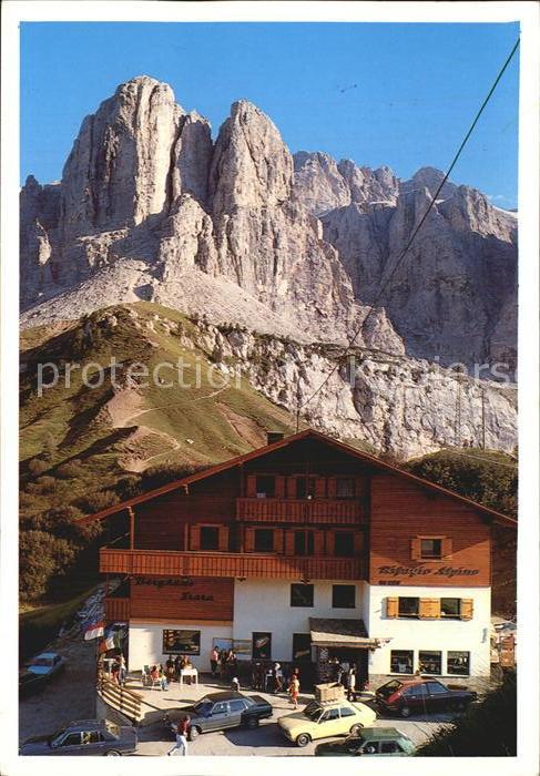 Passo Gardena Grödnerjoch Berghaus Frara mit Sellagru