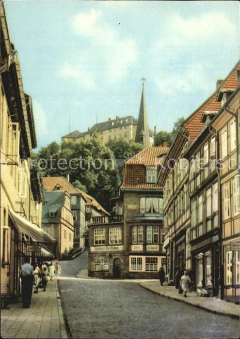 Blankenburg Harz Strassenpartie mit Schloß