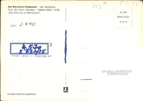 Hann. Muenden Fliegeraufnahme Werrahotel Restaurant – Bild 2