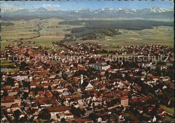 Weilheim Oberbayern Fliegeraufnahme mit Zugspitze