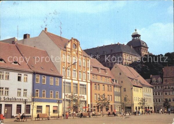 Weissenfels Saale Karl Marx Platz mit Schloß Neu-Augustus