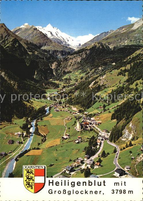 Heiligenblut Kaernten Fliegeraufnahme mit Grossglockner
