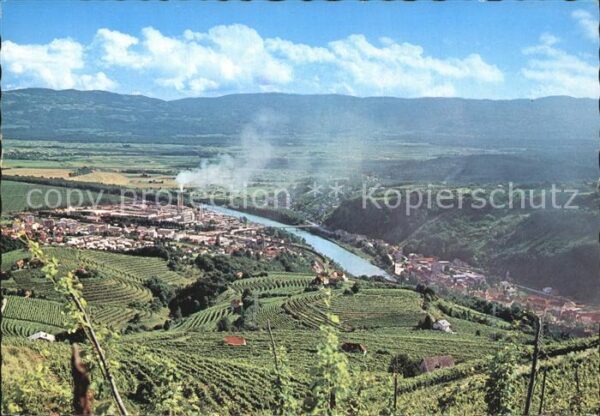 Slovenia Slowenien Blick vom Weinberg mit Fluss