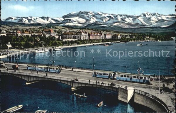 Strassenbahn Zürich Quaibrücke und Utoquai
