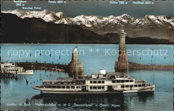 Motorschiffe M.S. Deutschland Lindau Bodensee Hafene