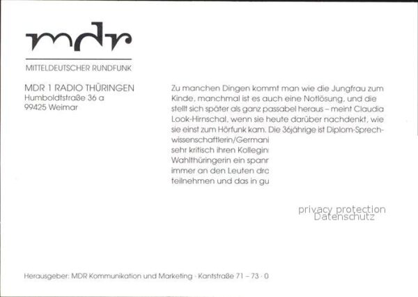 Rundfunk MDR 1 Radio Thüringen Claudia Look-Hirn – Bild 2