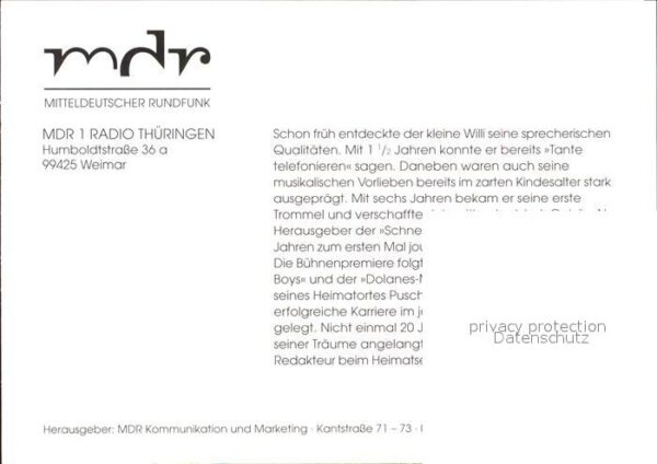 Rundfunk MDR 1 Radio Thüringen Willi Wild – Bild 2