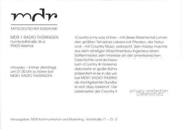 Rundfunk MDR 1 Radio Thüringen Loman – Bild 2