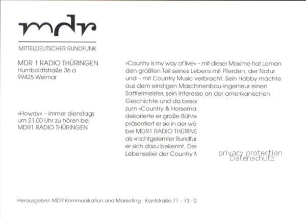 Rundfunk MDR 1 Radio Thüringen Loman – Bild 2