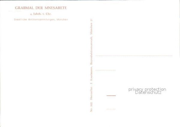 Bildhauerei Steinmetz Grabmal der Mnesarete – Bild 2