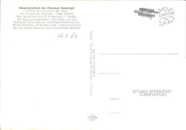 Kirchenorgel Hauptspieltisch Passau Dom – Bild 2