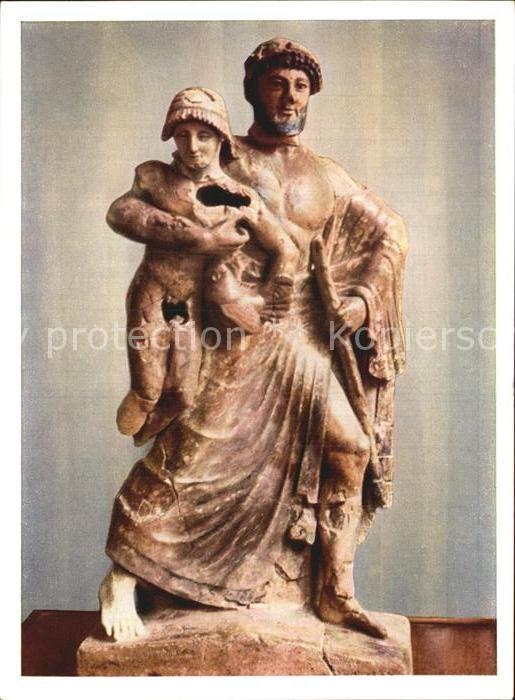 Skulpturen Zeus raubt Ganymed Museum Olympia