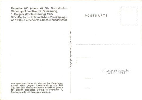 Lokomotive Baureihe 043 Dreizylinder-Güterzuglokom – Bild 2