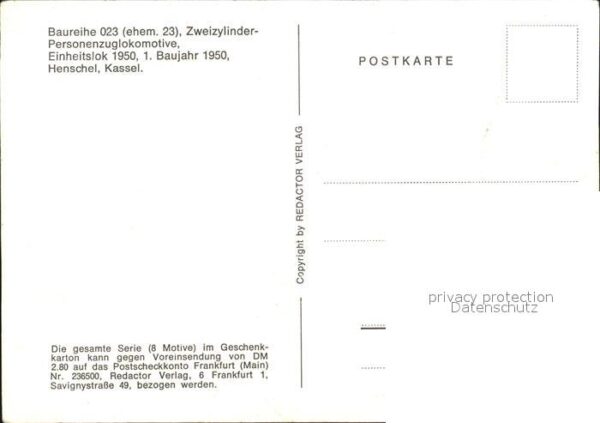 Lokomotive Baureihe 023 Zweizylinder-Personenzuglo – Bild 2