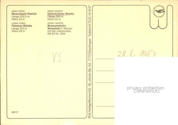 Lokomotive Museumsbahn Wutachtal Biesenbach-Viaduk – Bild 2