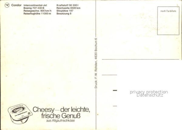Flugzeuge Zivil Condor Intercontinental-Jet Boeing 707- – Bild 2