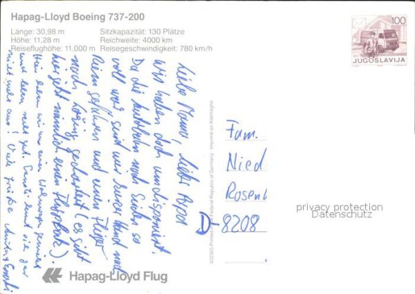 Flugzeuge Zivil Hapag-Lloyd Boeing 737-200 – Bild 2